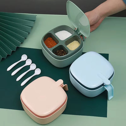 4 in 1 Seasoning Box with Spoon Spice Jar